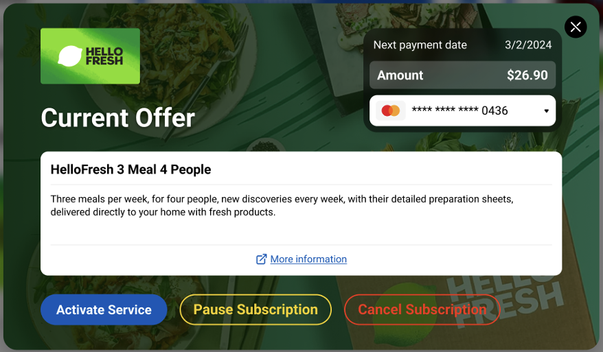 Activate Service Modal