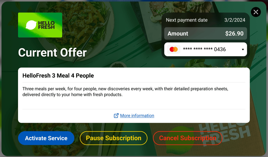 Activate Service Modal