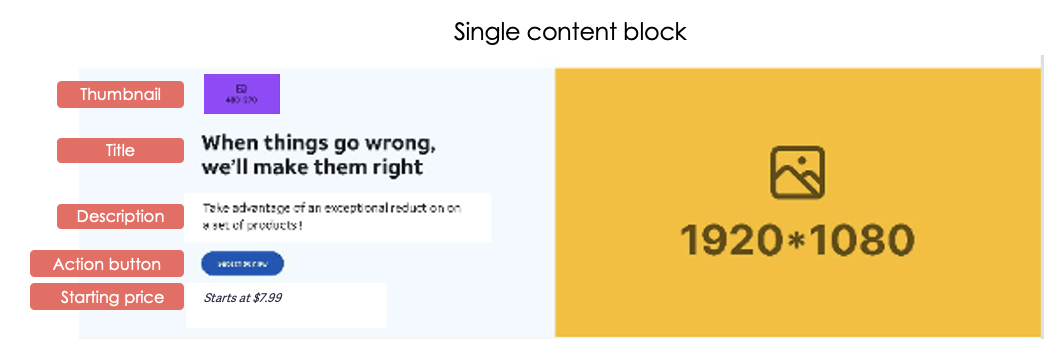 Single Content Block Content Layout Options