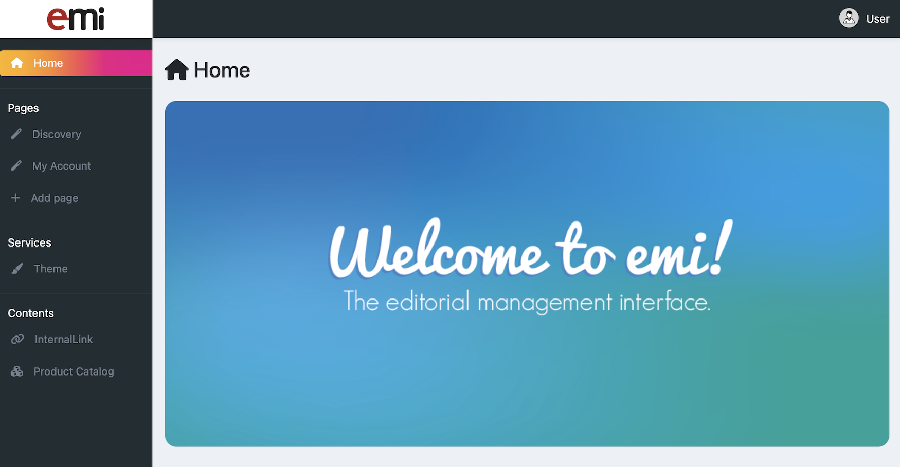 EMI main page