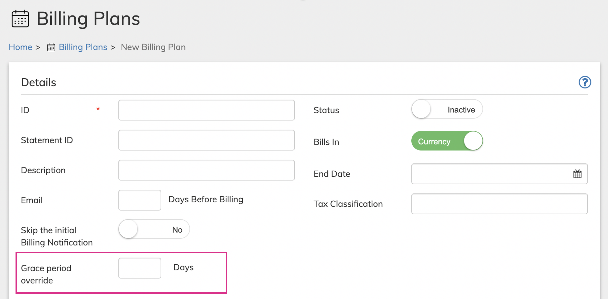 Billing Plans