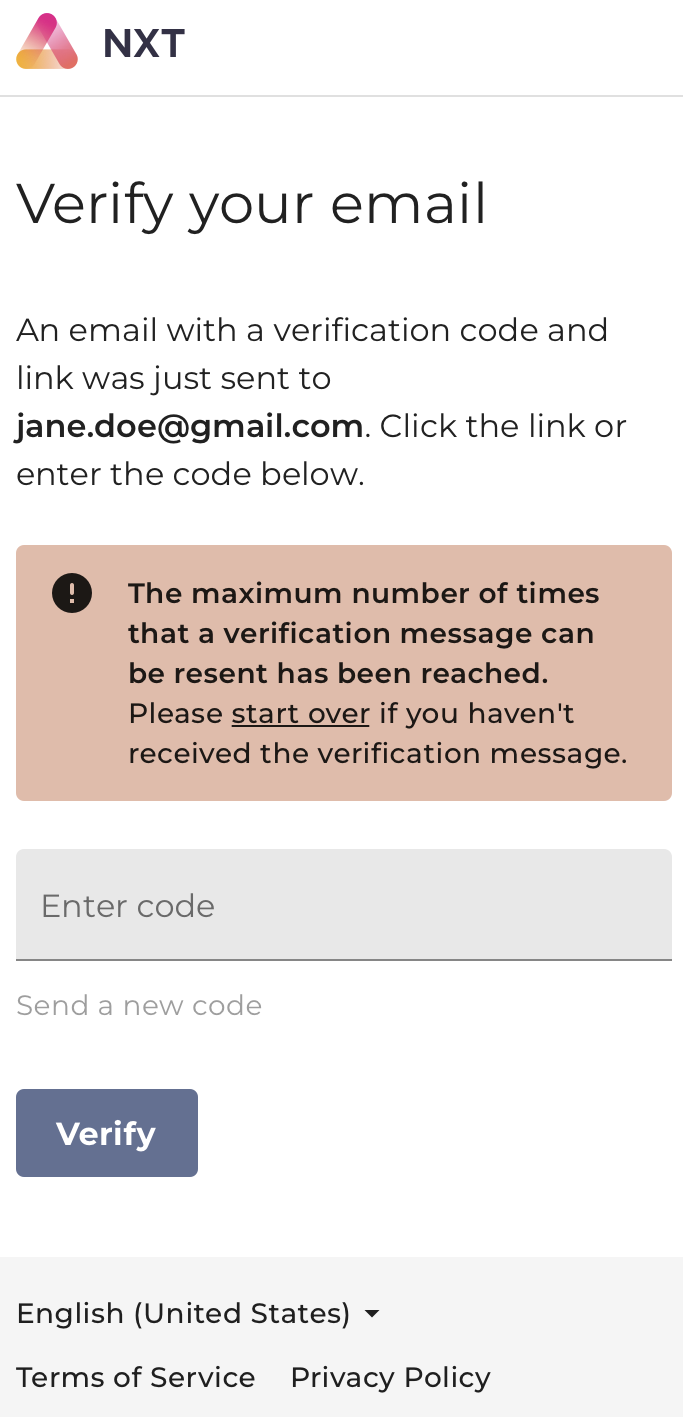 Exceeded number of times error message