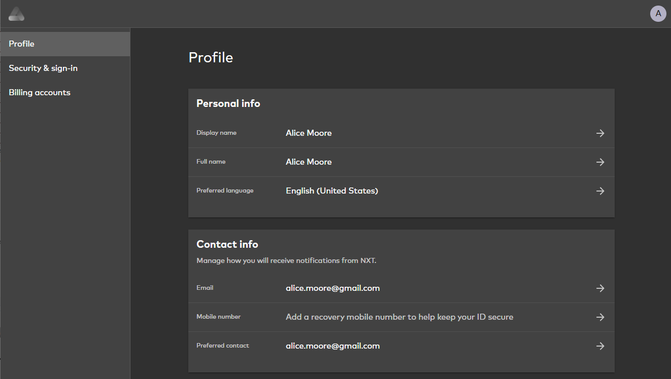 User profile management