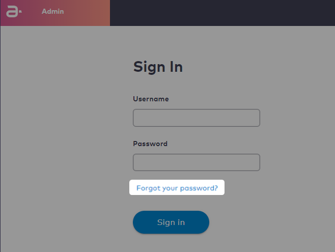 Reset admin user password