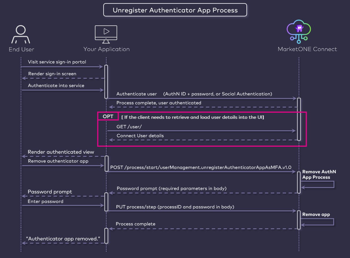 Unregister authenticator app