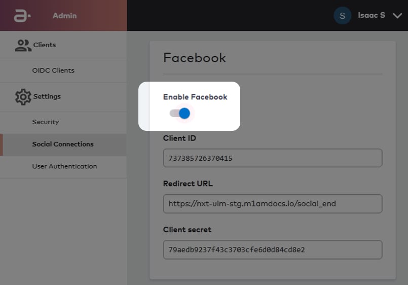 Enable or disable social connection
