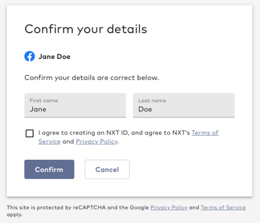 Confirm the user details