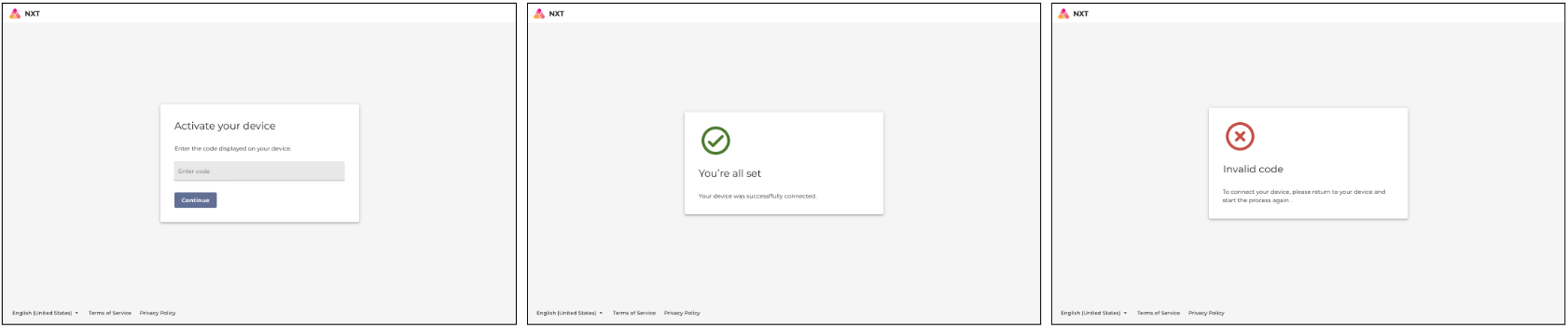 Device Authorization Grant approval related pages