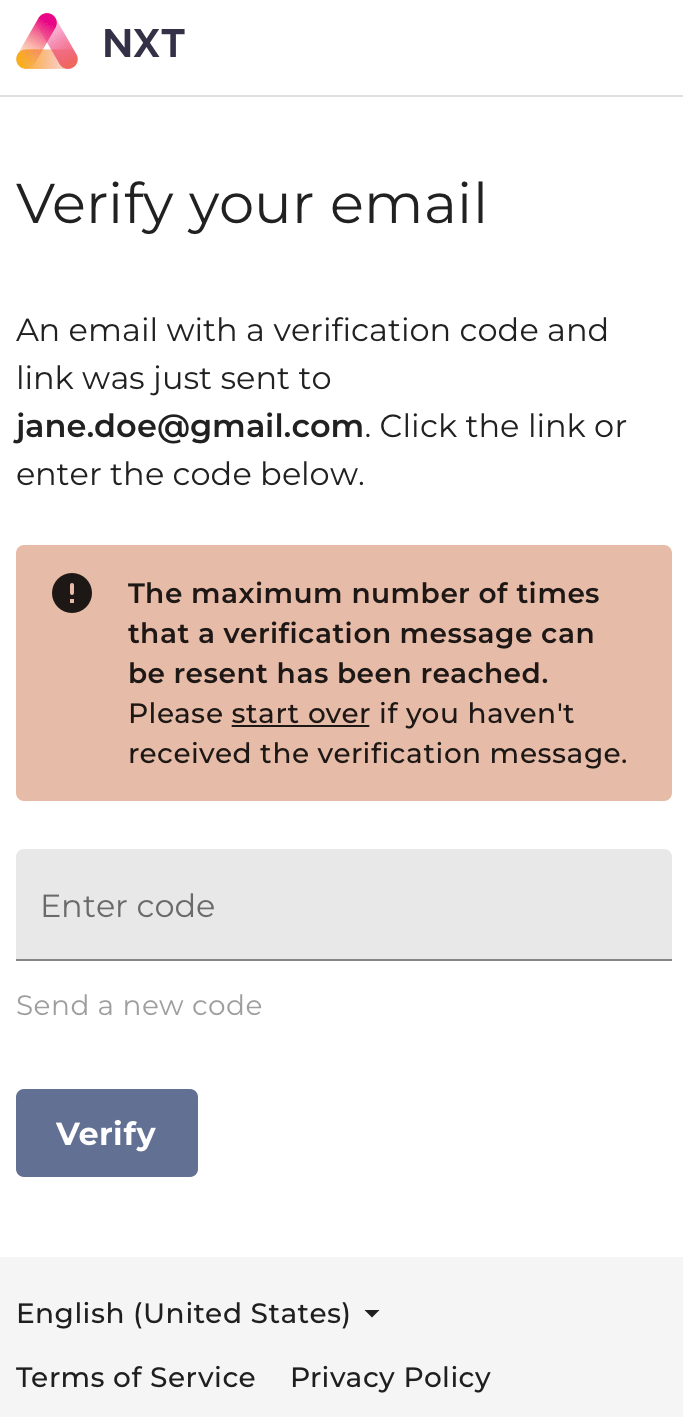 Exceeded number of times error message