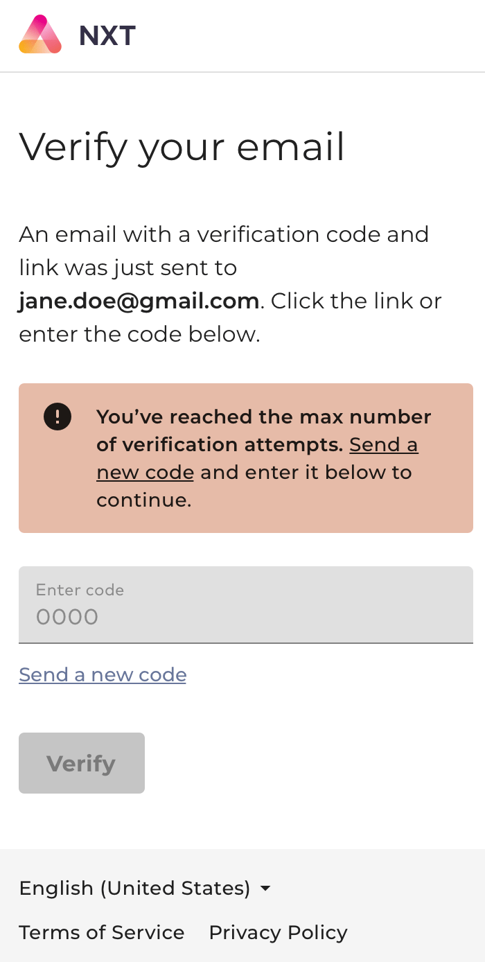Reached maximum number of times error message