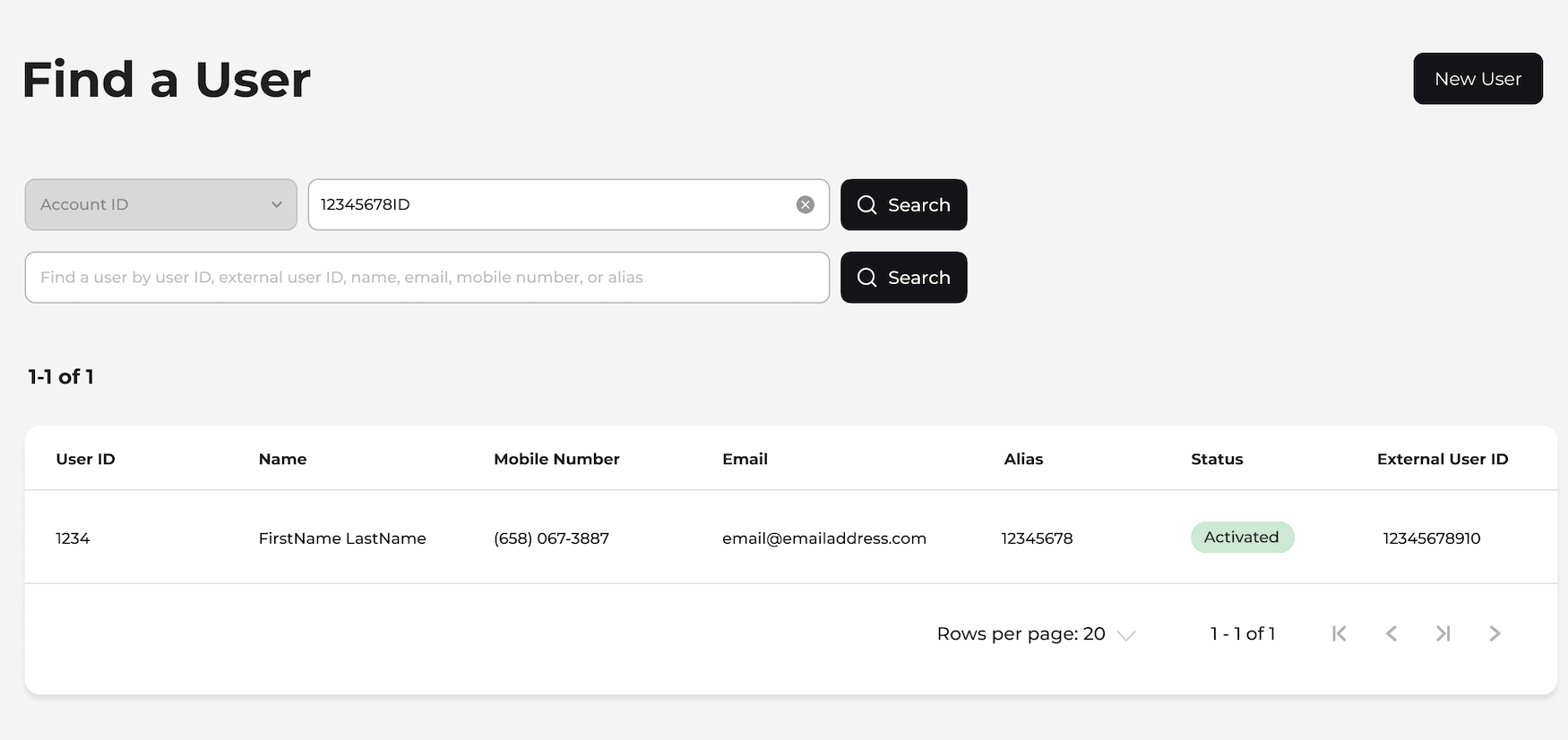 Look up user in Care Console