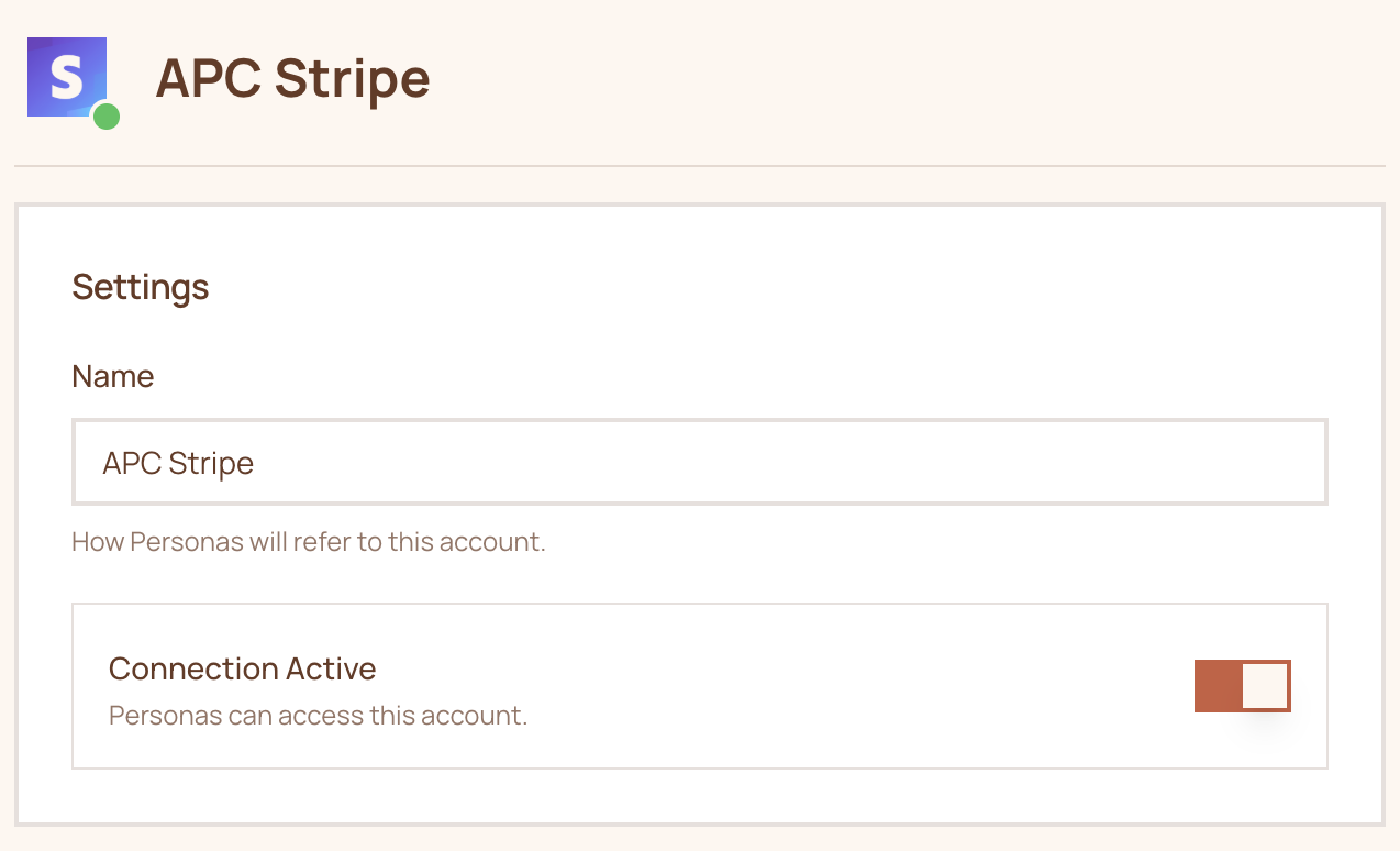 Example of an OAuth connection