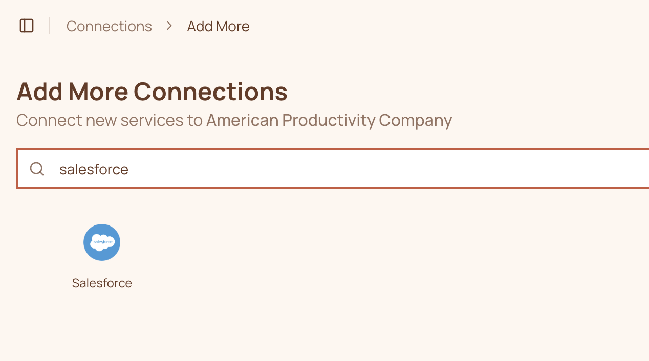 Selecting a service to connect