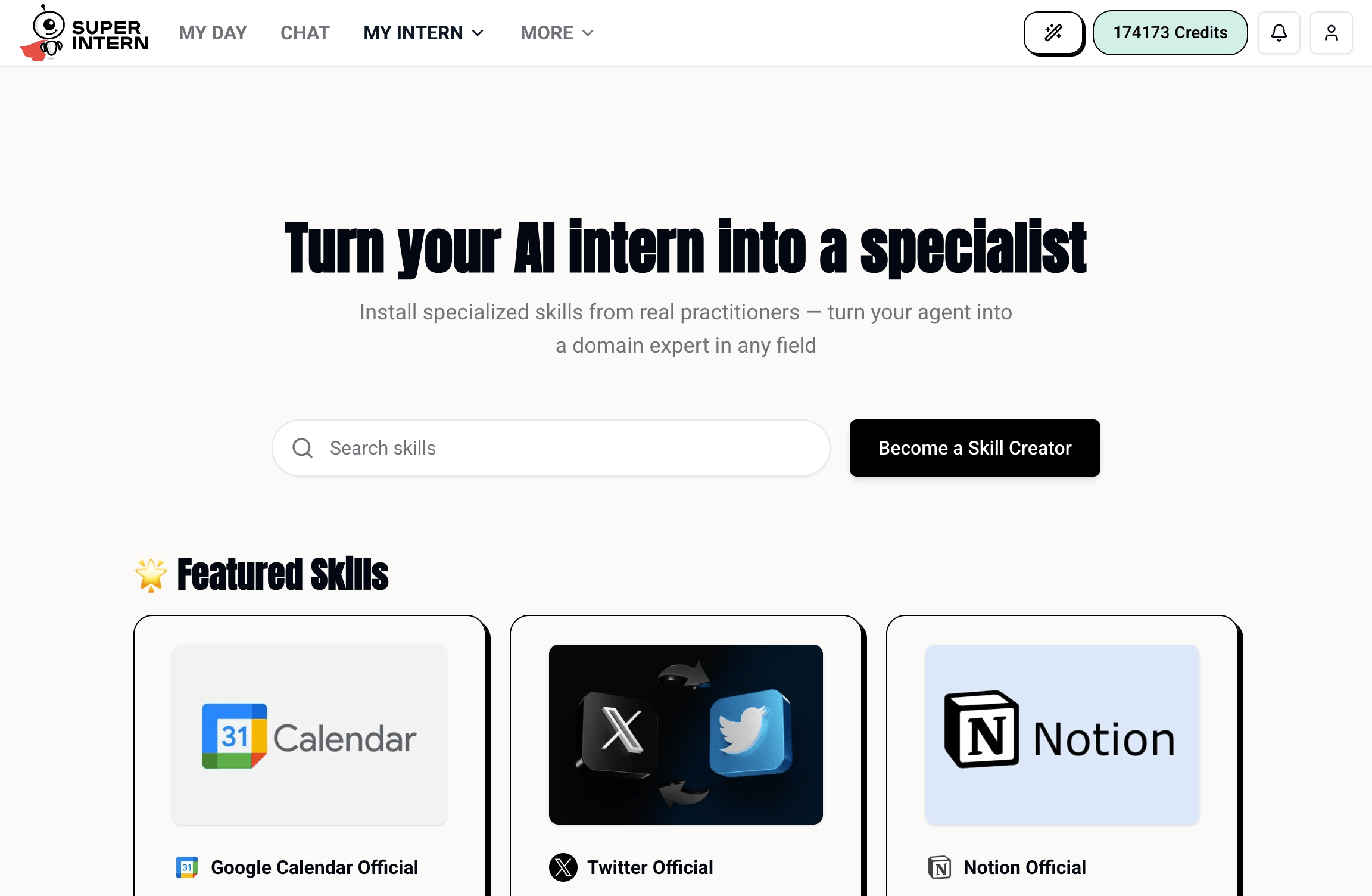 The Public Skills library with featured skills