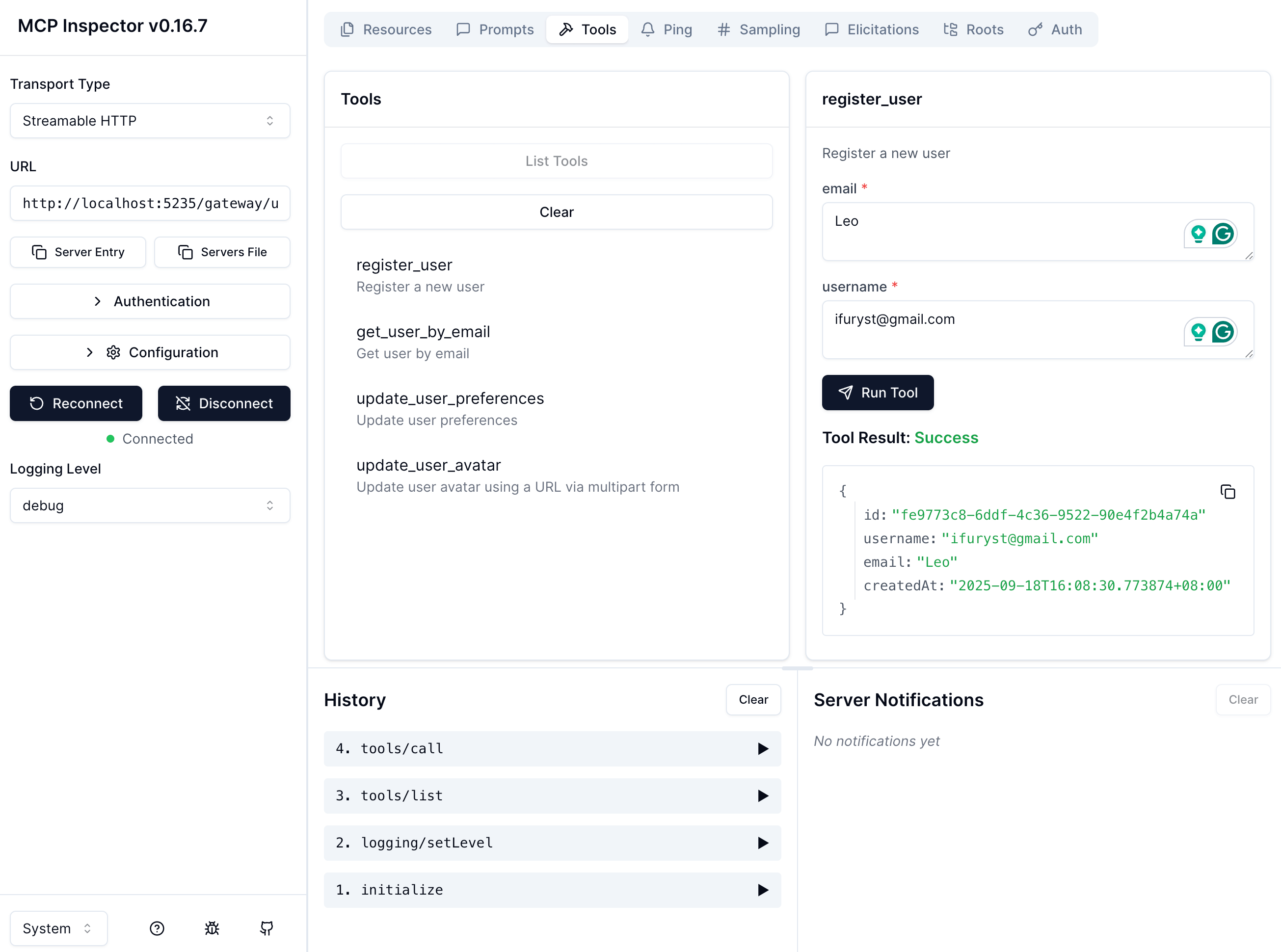 Client request example (light)