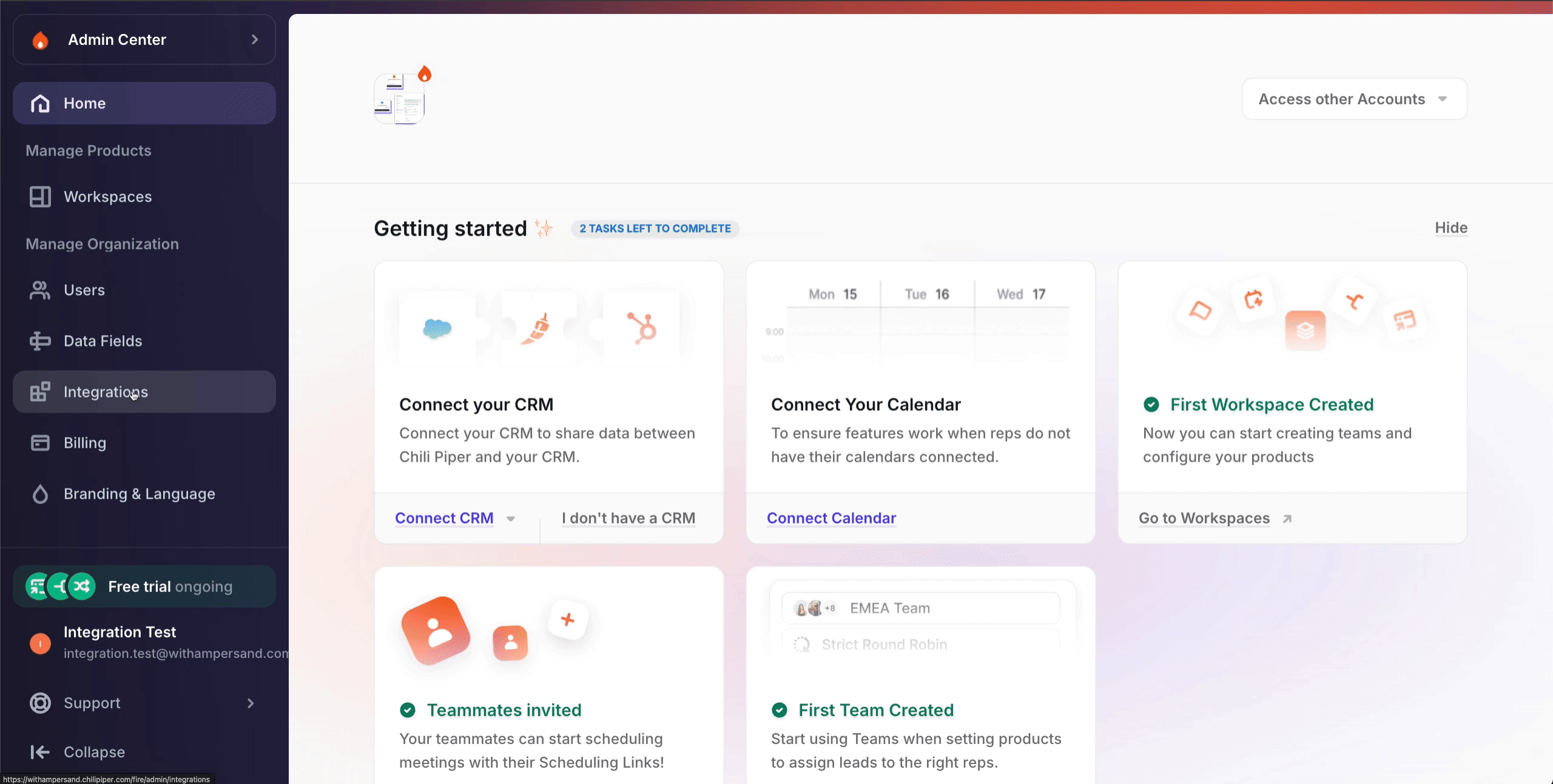 ChiliPiper API Key Creation