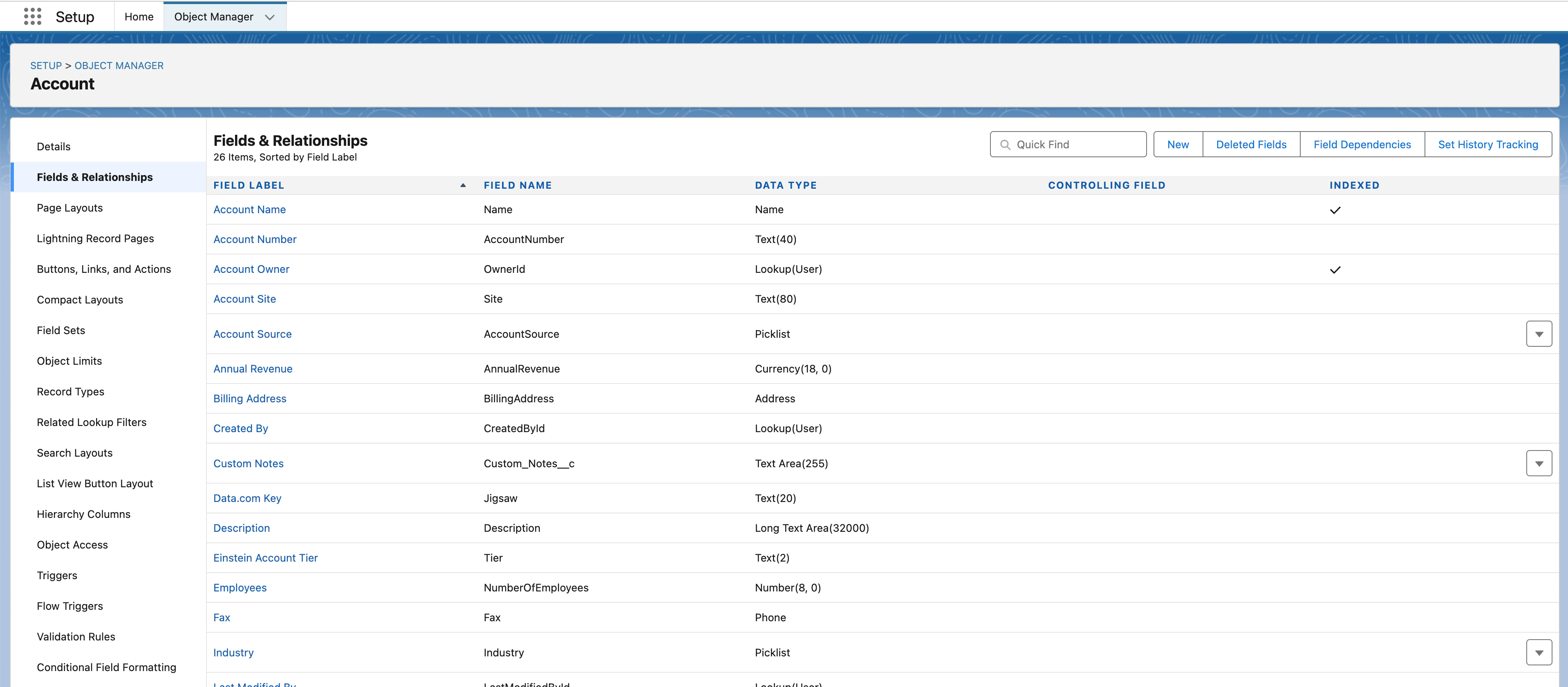 Setup Object Manager Account