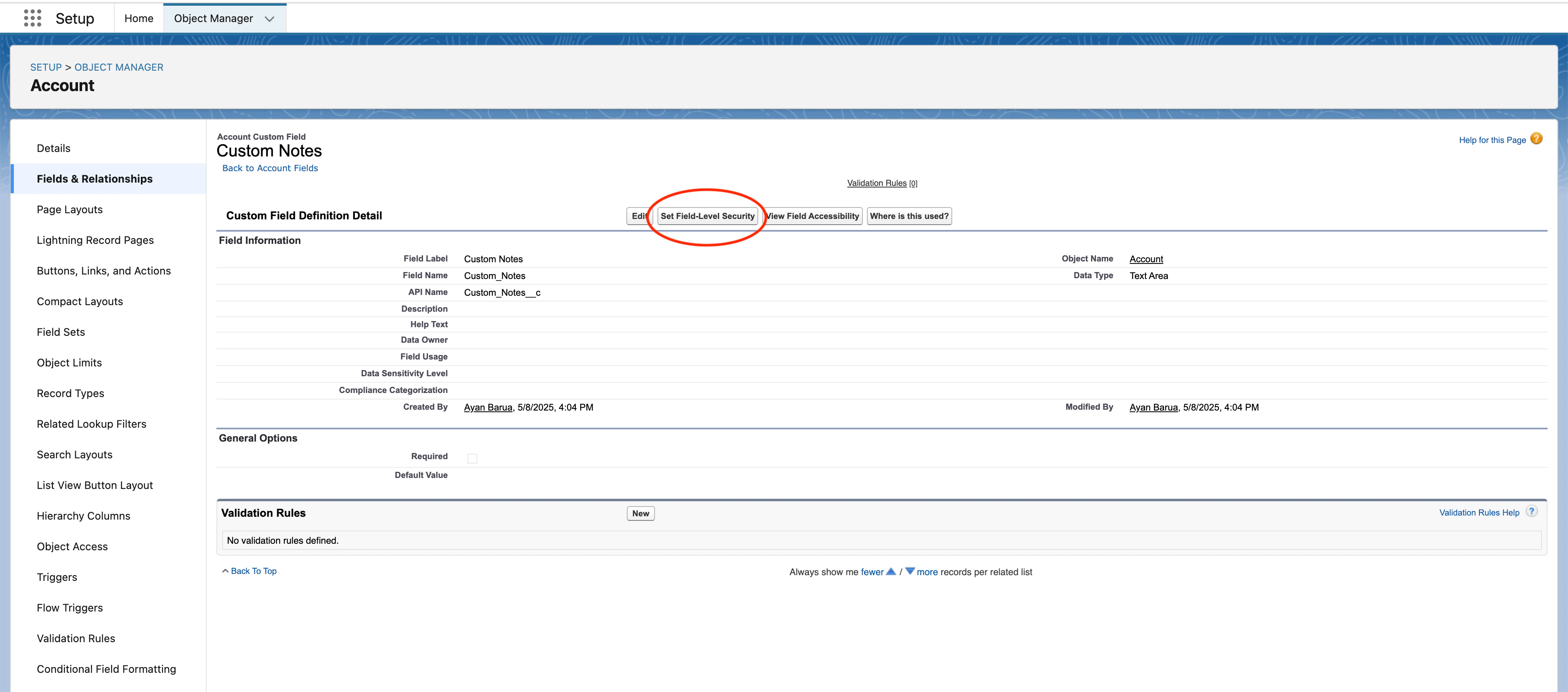 Set Field Level Security