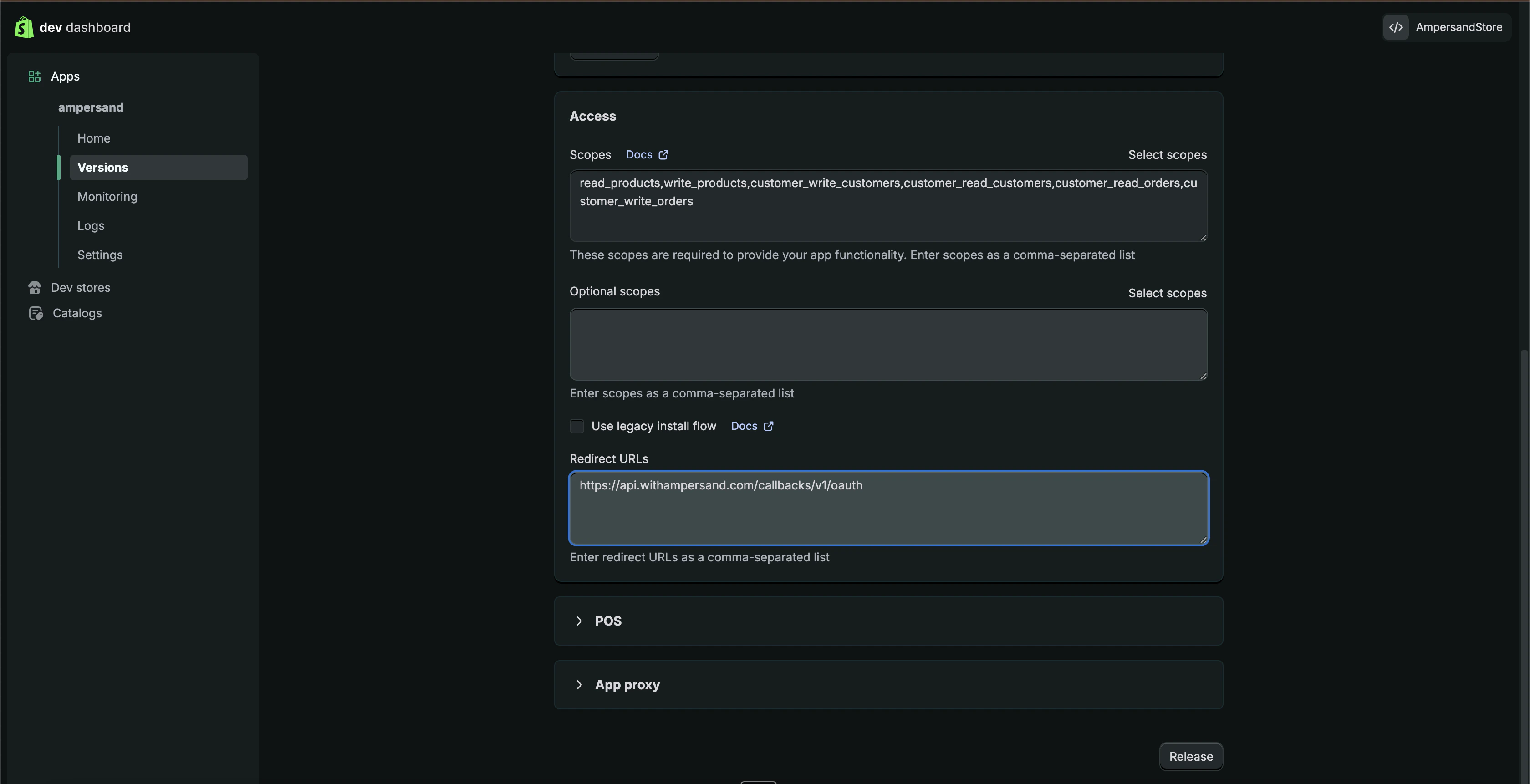 Shopify Partners dashboard (Apps)