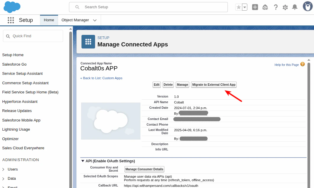 Migrate connected app 1