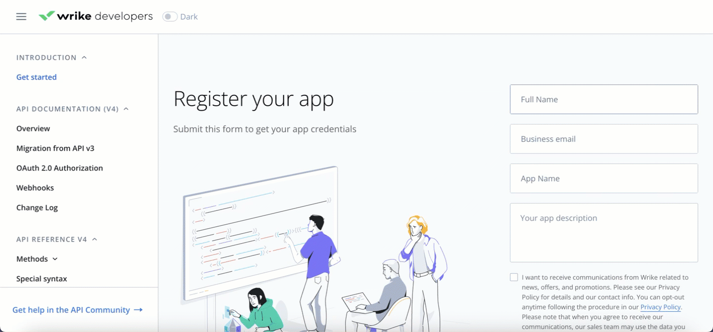 Wrike App Creation