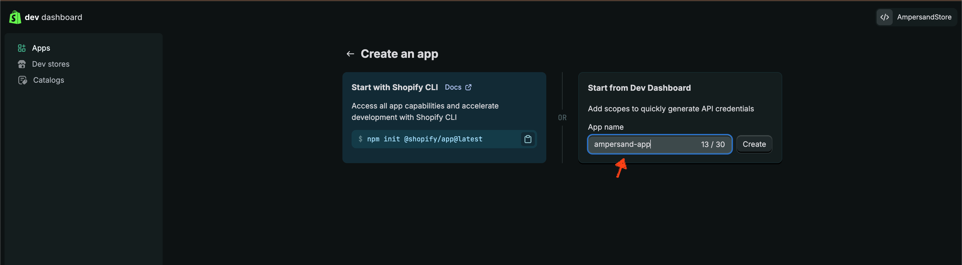 Shopify Partners dashboard (Apps)