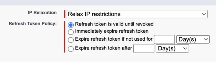 Refresh Token Settings