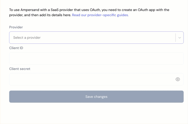 Ampersand Project Selection