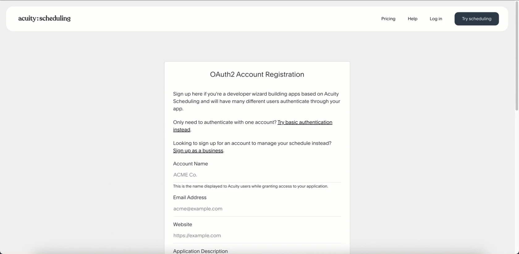 Acuity Scheduling App Creation