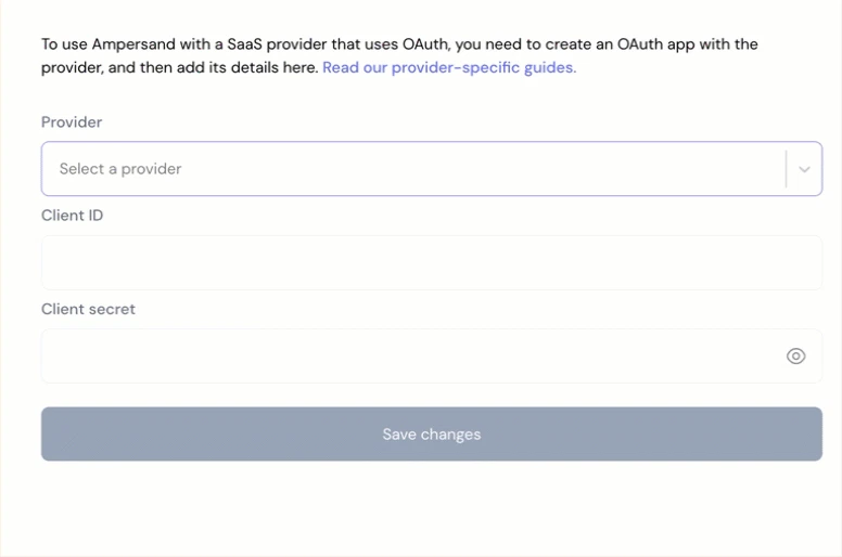 Ampersand Project Selection