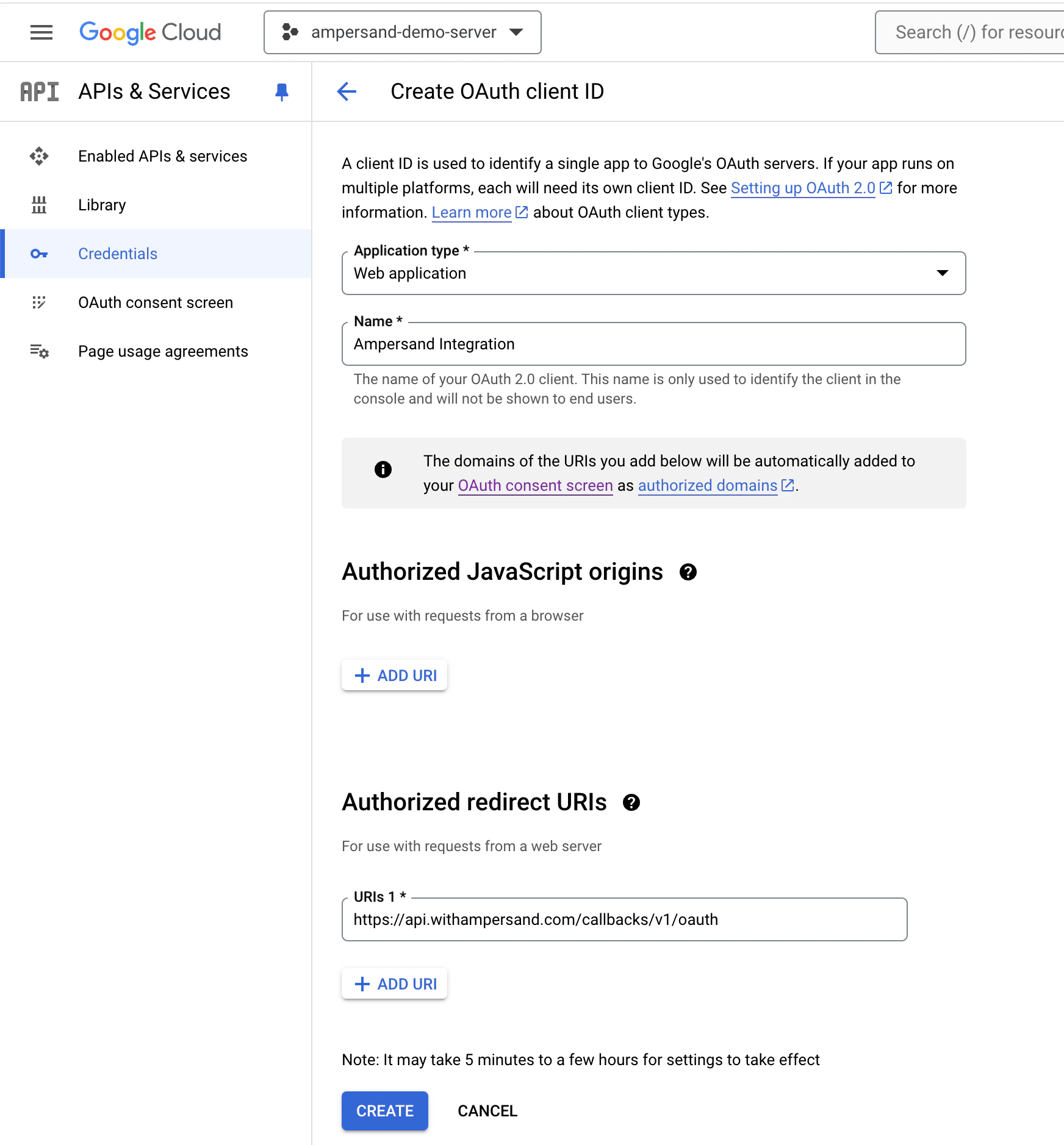 Authorized Redirect URIs
