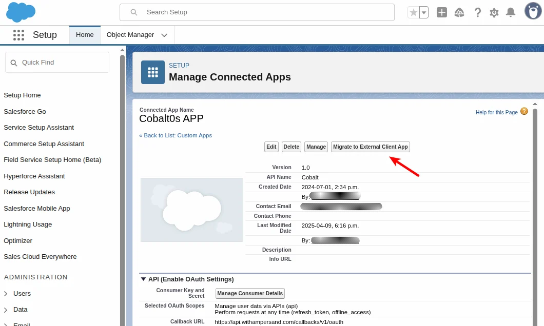 Migrate connected app 1