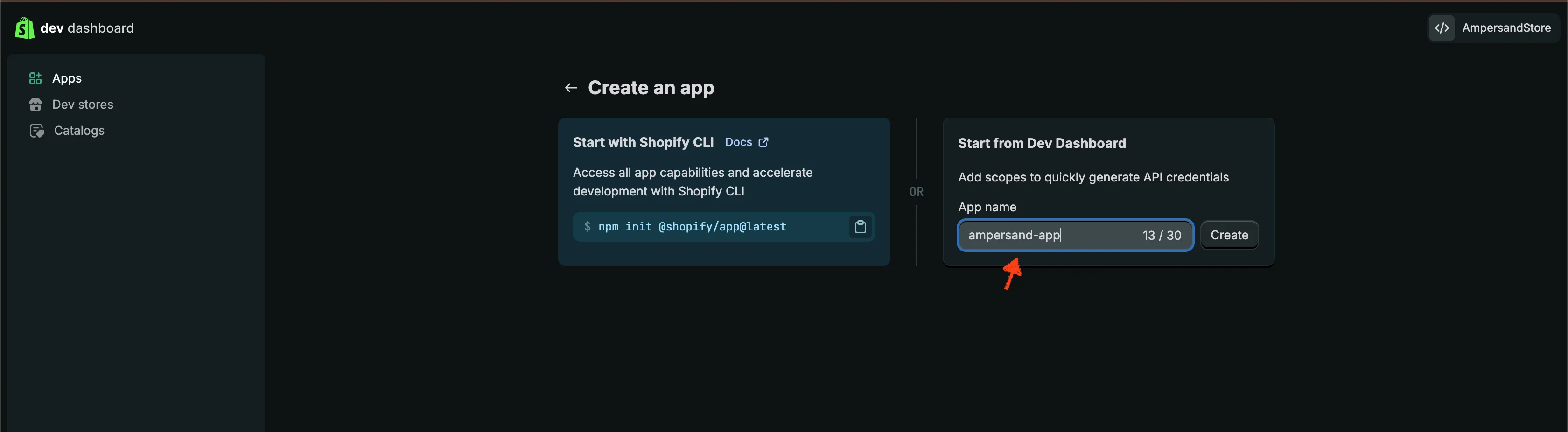 Shopify Partners dashboard (Apps)