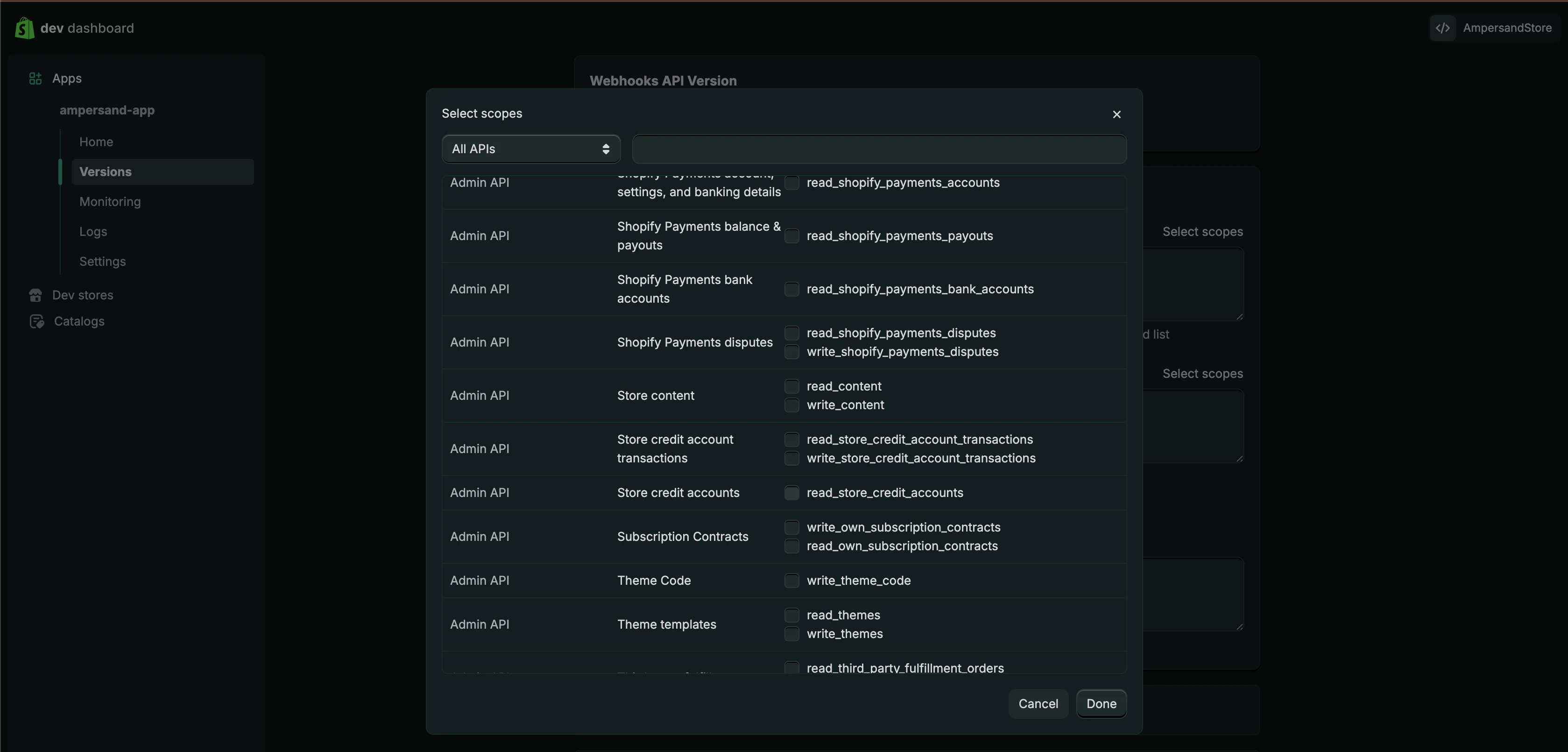 Shopify Partners dashboard (Apps)
