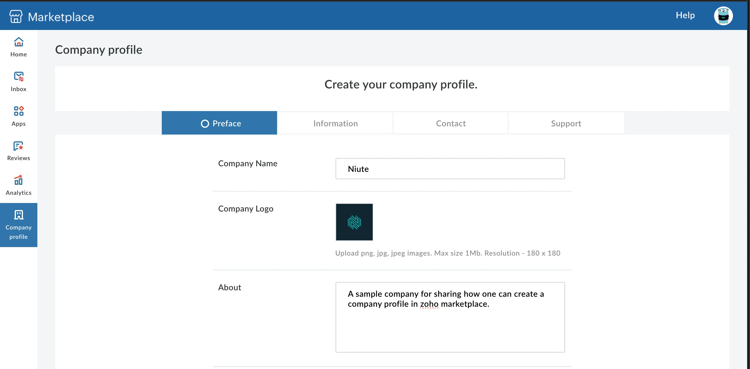 Zoho marketplace