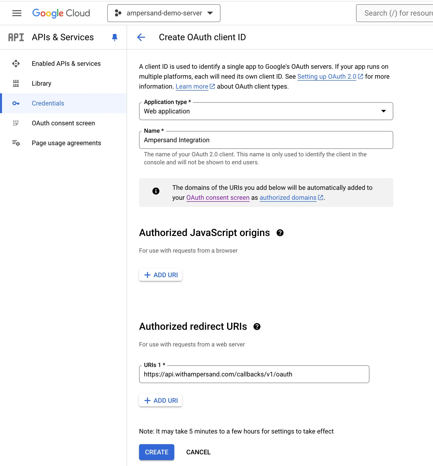 Authorized Redirect URIs
