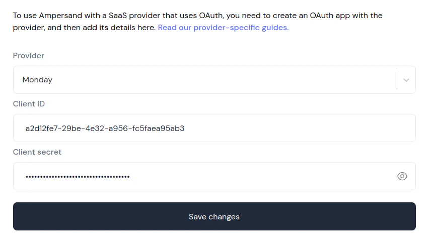 Provider Apps page
