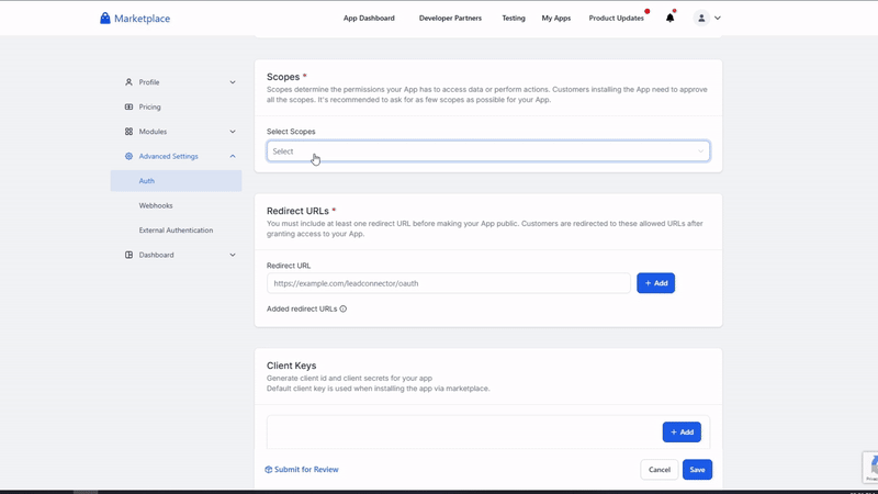 OAuth Creation