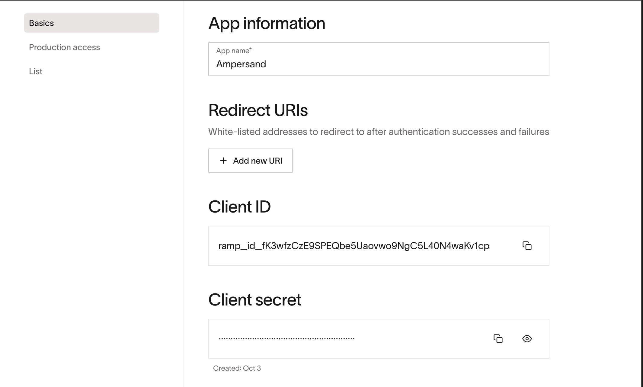 Ramp App Creation
