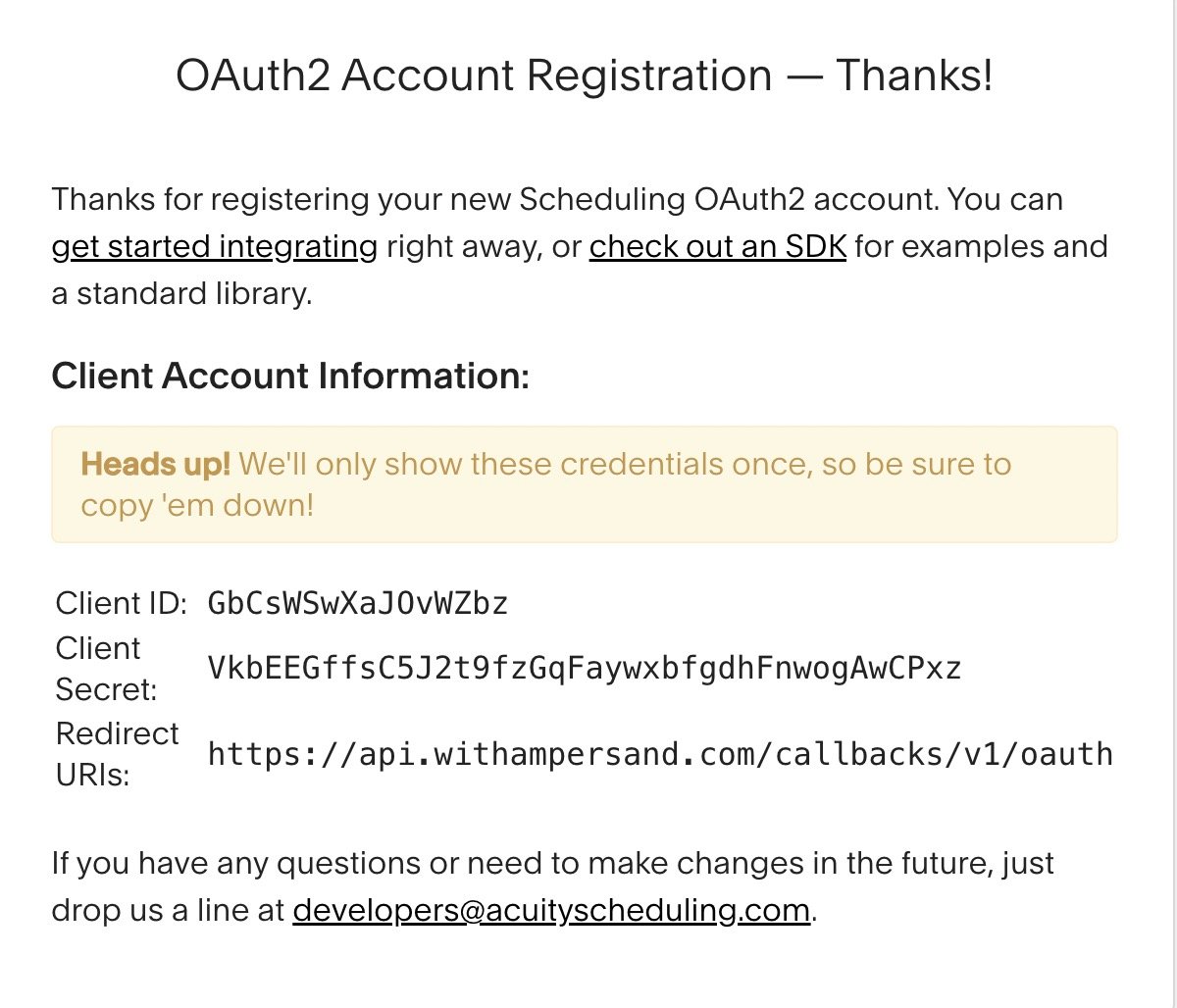 Acuity Scheduling App Creation