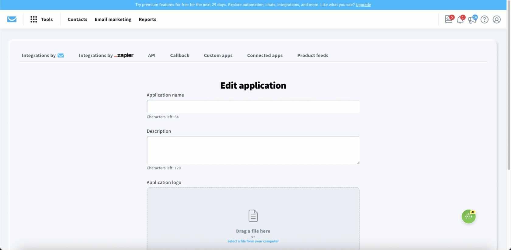 Creating a GetResponse custom OAuth app
