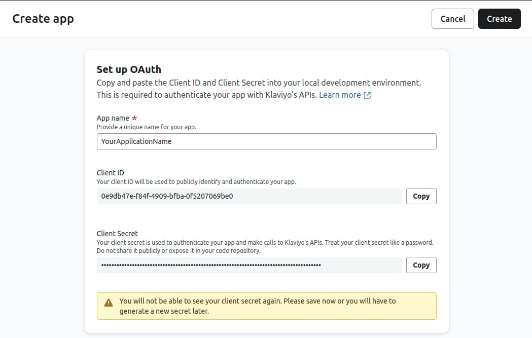 Create App Form