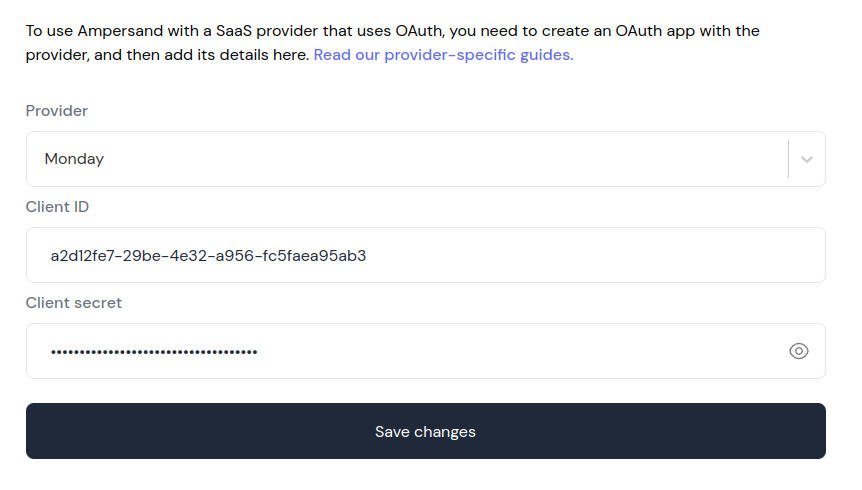 Provider Apps page