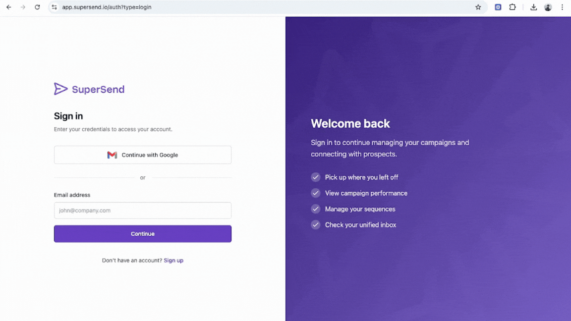 SuperSend API Key