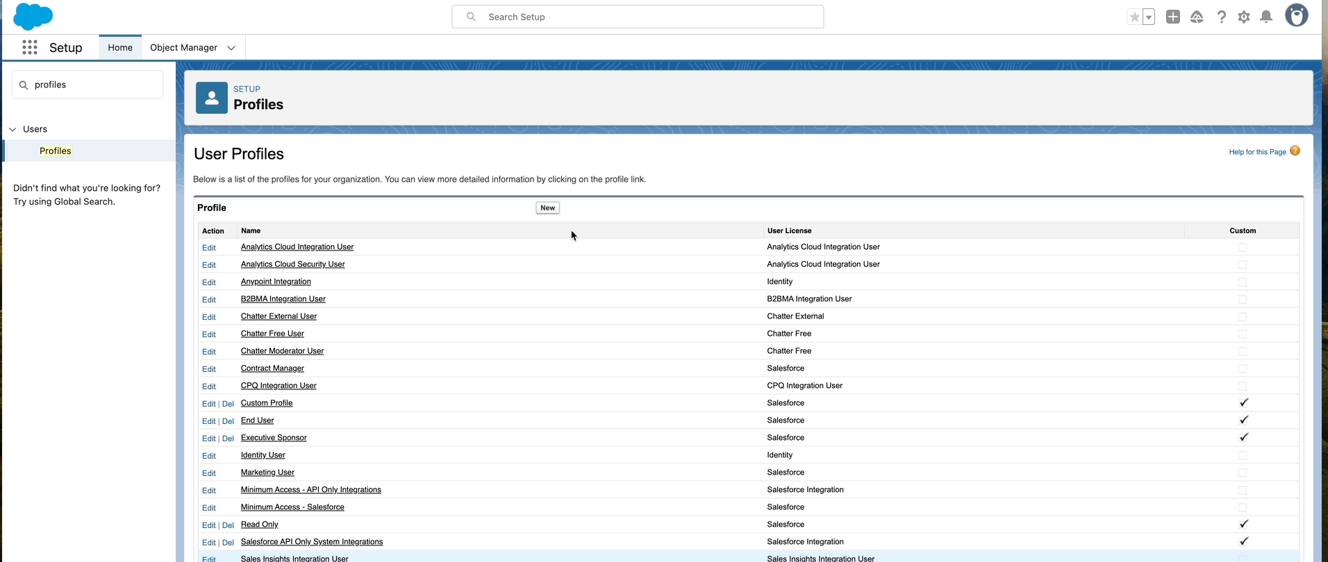 Create user profile