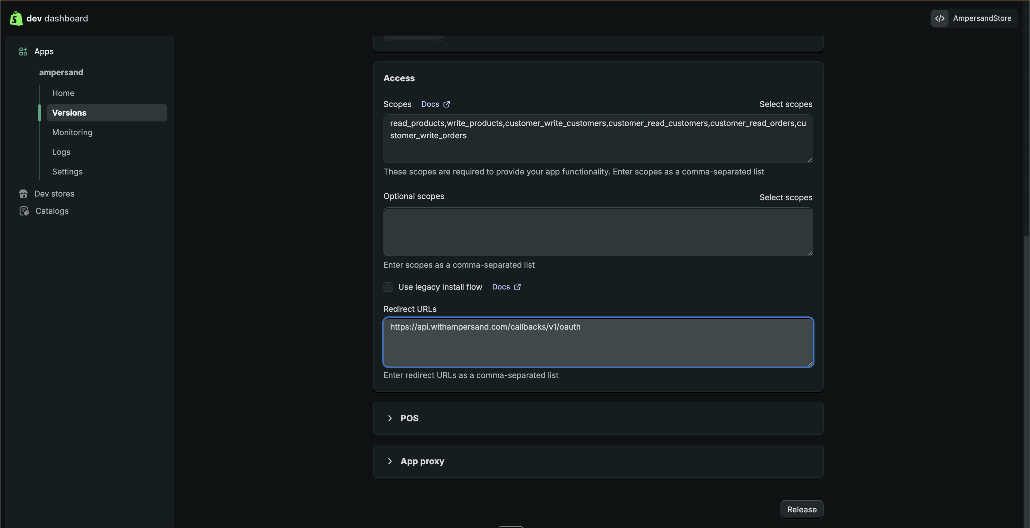 Shopify Partners dashboard (Apps)