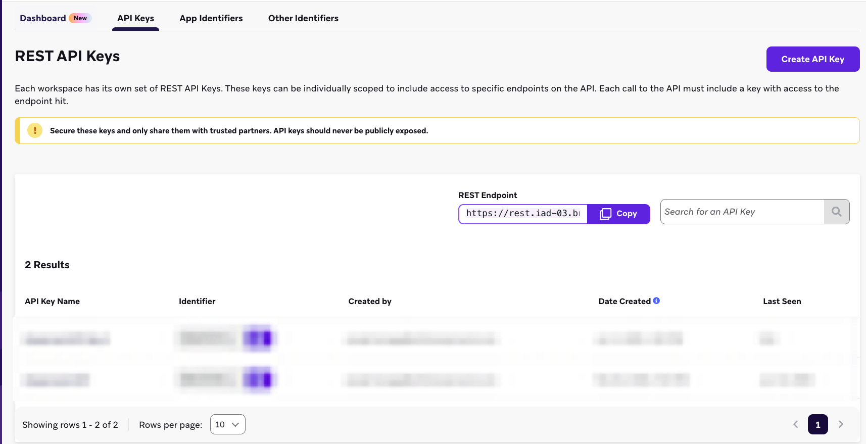 Braze API key