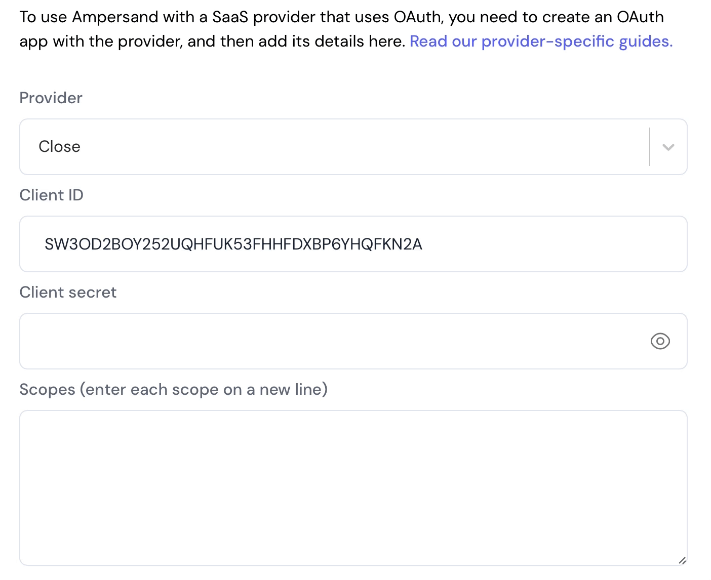 Ampersand Project Selection
