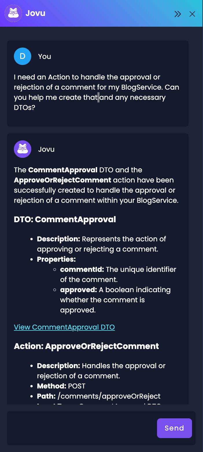 Create Custom Actions with Jovu