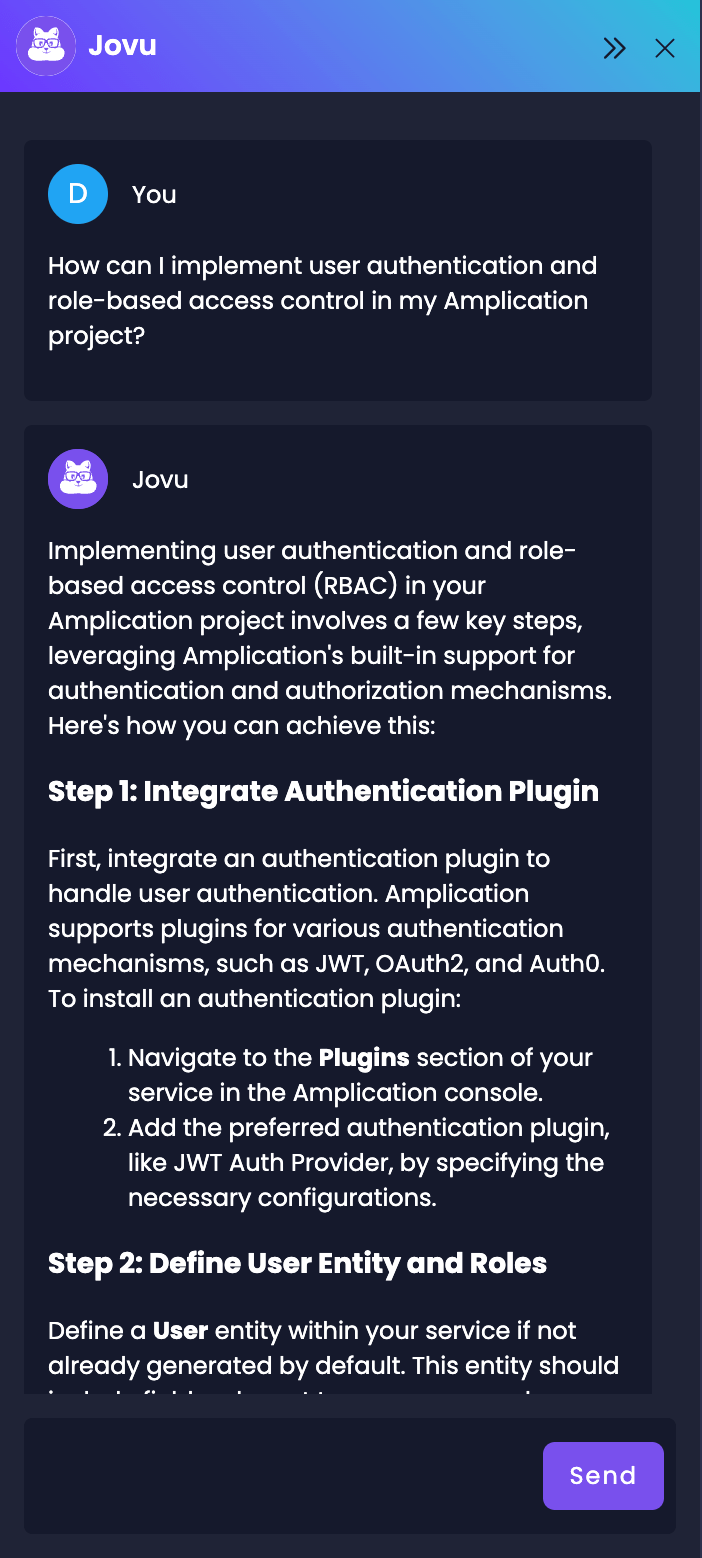 Implement User Authentication with Jovu
